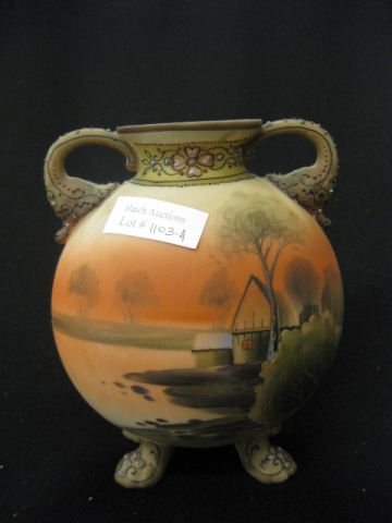 Nippon Handpainted Porcelain Vase