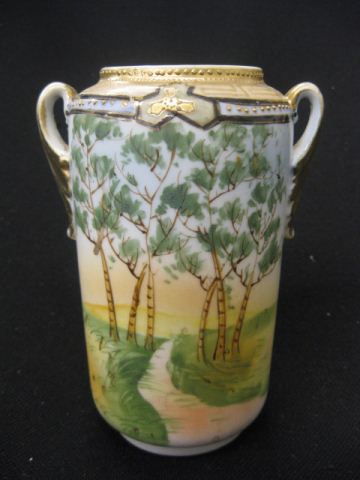 Nippon Handpainted Porcelain Vase