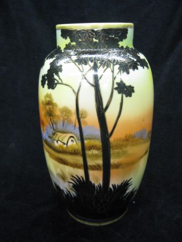 Nippon Handpainted Porcelain Vase