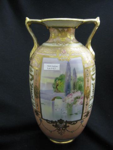 Nippon Handpainted Porcelain Vase