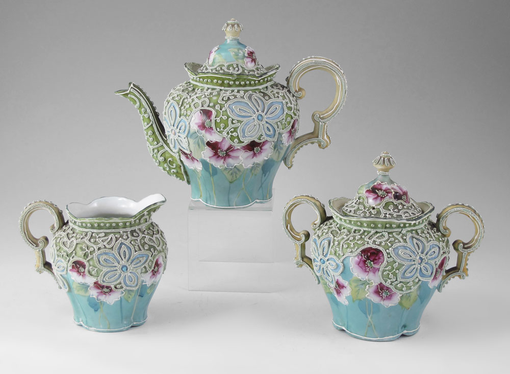 NIPPON MORIAGE TEAPOT CREAMER AND