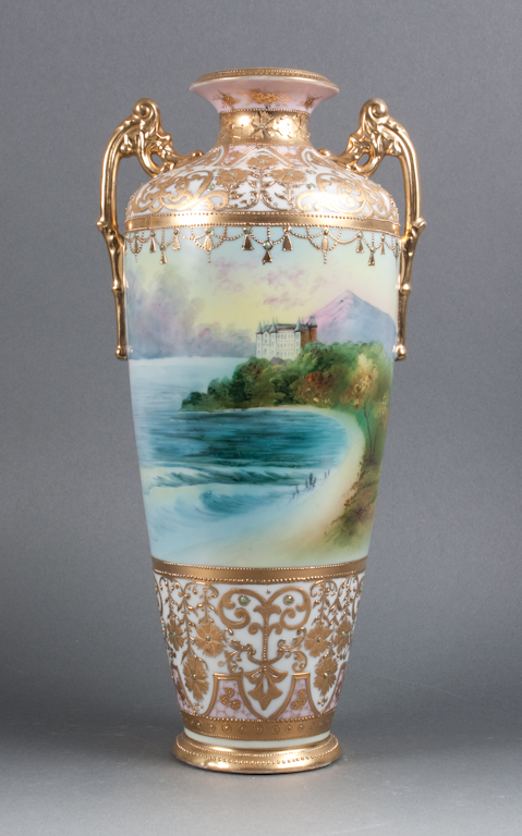 Nippon paint and gilt decorated