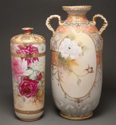 Nippon porcelain vase;  togeth