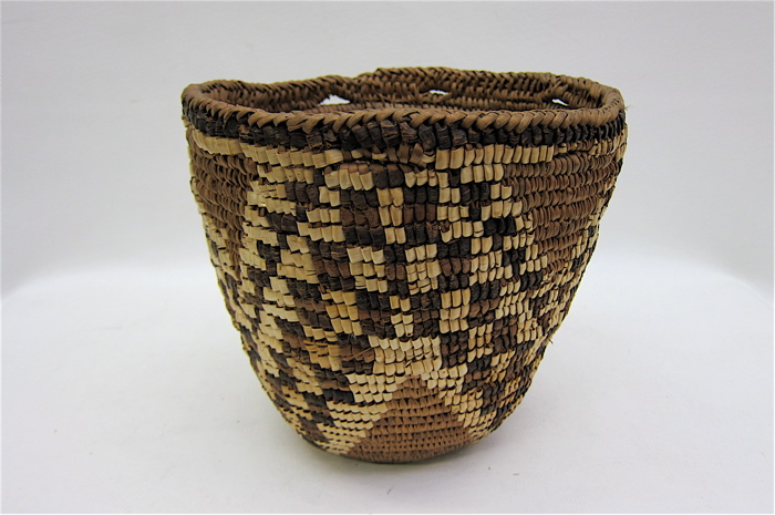NISQUALLY INDIAN BASKET coiled from