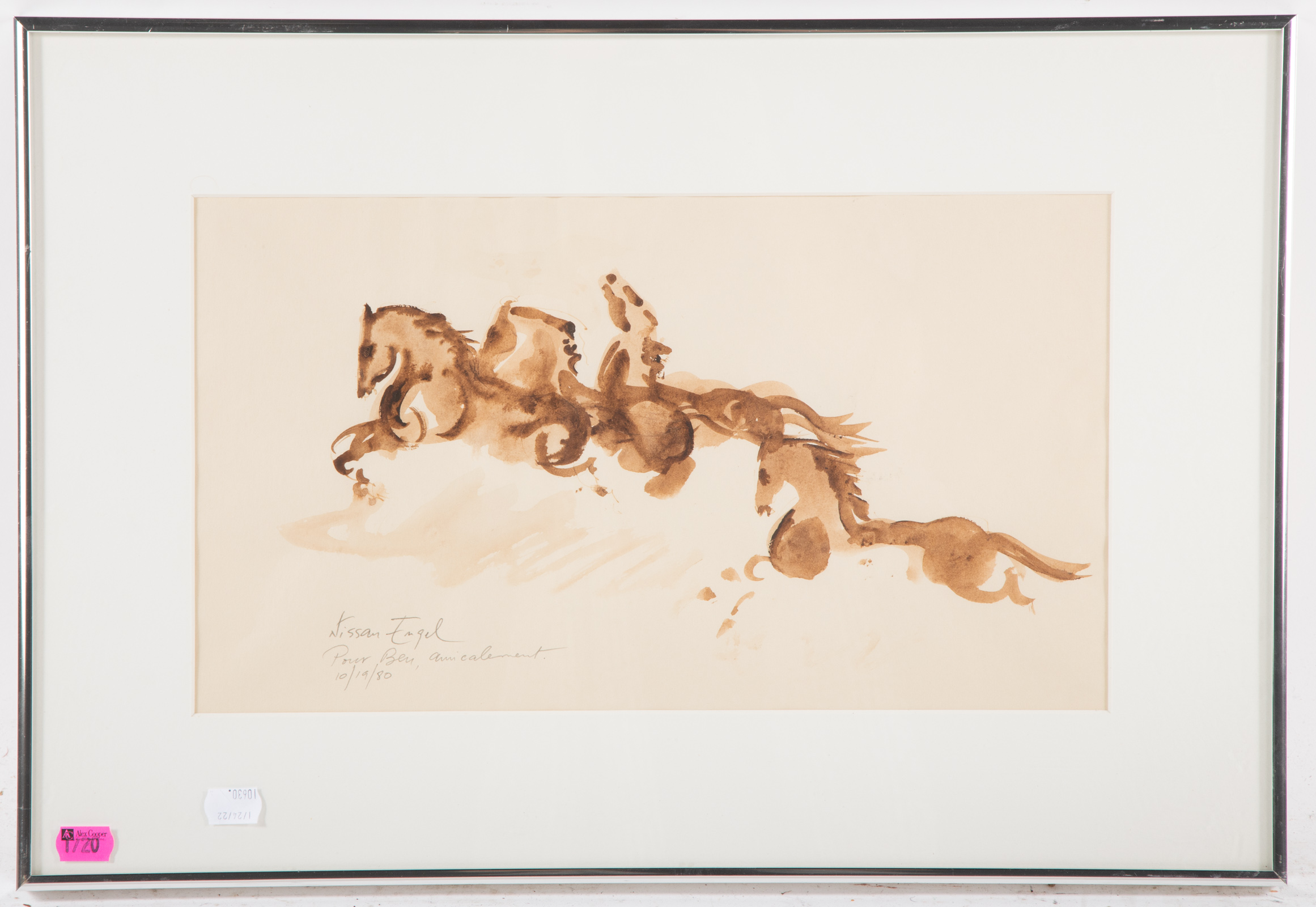 NISSAN ENGEL. HORSES, SEPIA INK