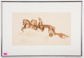 NISSAN ENGEL. HORSES, SEPIA IN