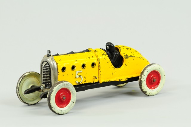 NO. 5 YELLOW RACER Hubley cast iron