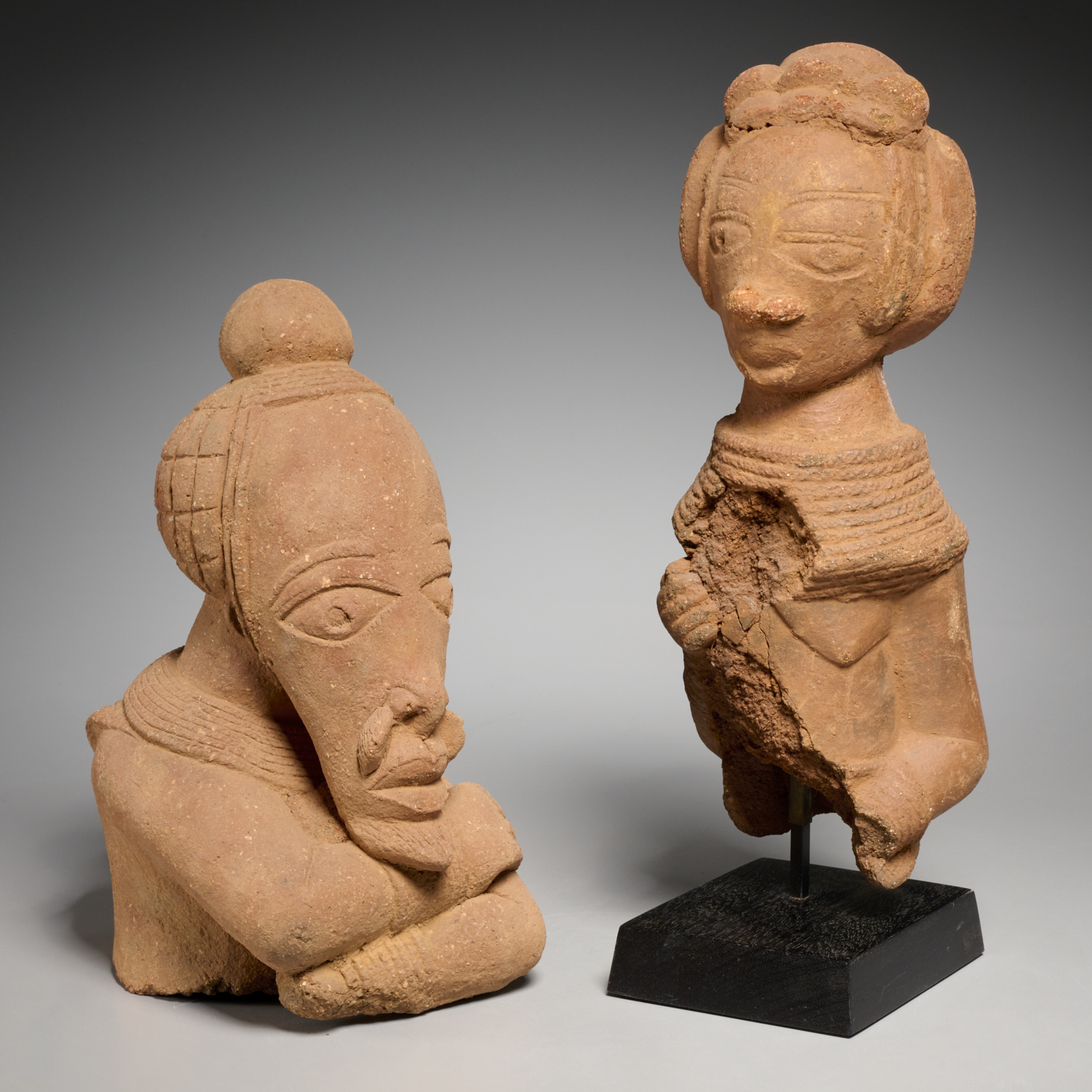 NOK CULTURE, (2) LARGE TERRACOTTA
