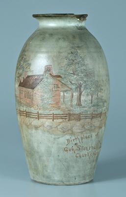 Nonconnah stoneware jar, ovoid with