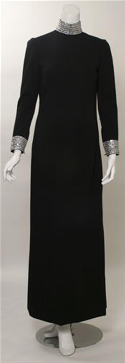 Norell-Tassell black jersey wool