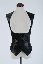 NORMA KAMALI BLACK LEATHER BUS