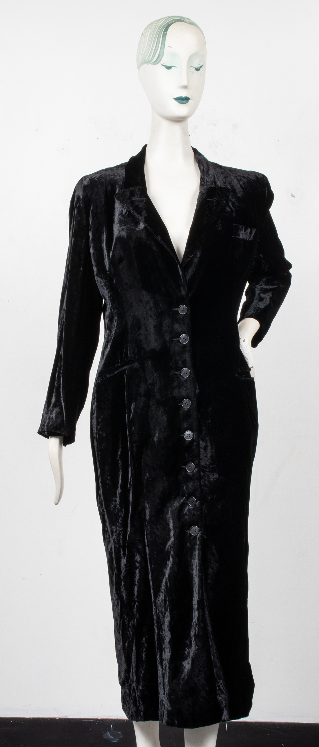 NORMA KAMALI BLACK VELVET COAT
