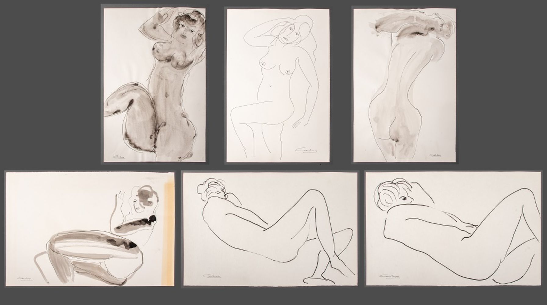 NORMAN CARTON NUDE WOMAN INK ON