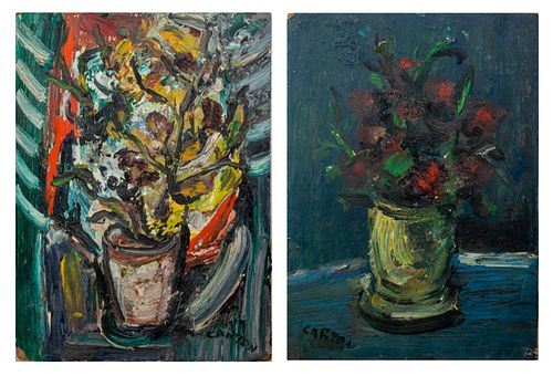 NORMAN CARTON STILL LIFE SCENES OIL