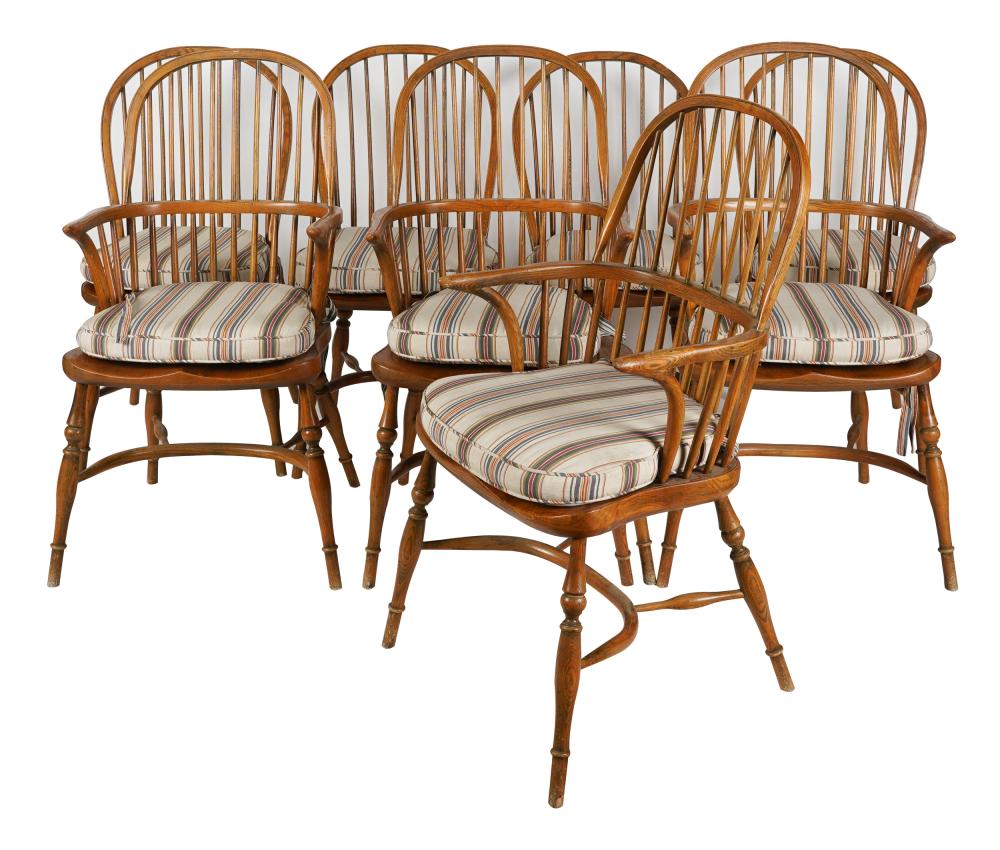 NORMAN LEAR EIGHT WINDSOR-STYLE OAK