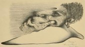 NORMAN LEWIS LITHOGRAPH OF A W
