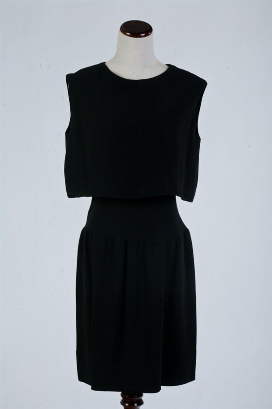 NORMAN NORELL BLACK DRESS. Drop