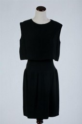 NORMAN NORELL BLACK DRESS. Dro