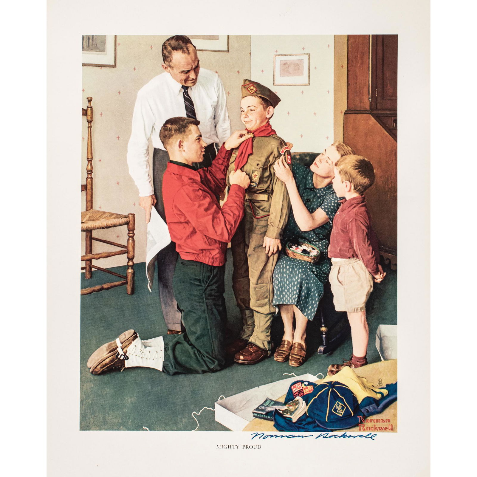 NORMAN ROCKWELL BOLDLY SIGNED COLOR