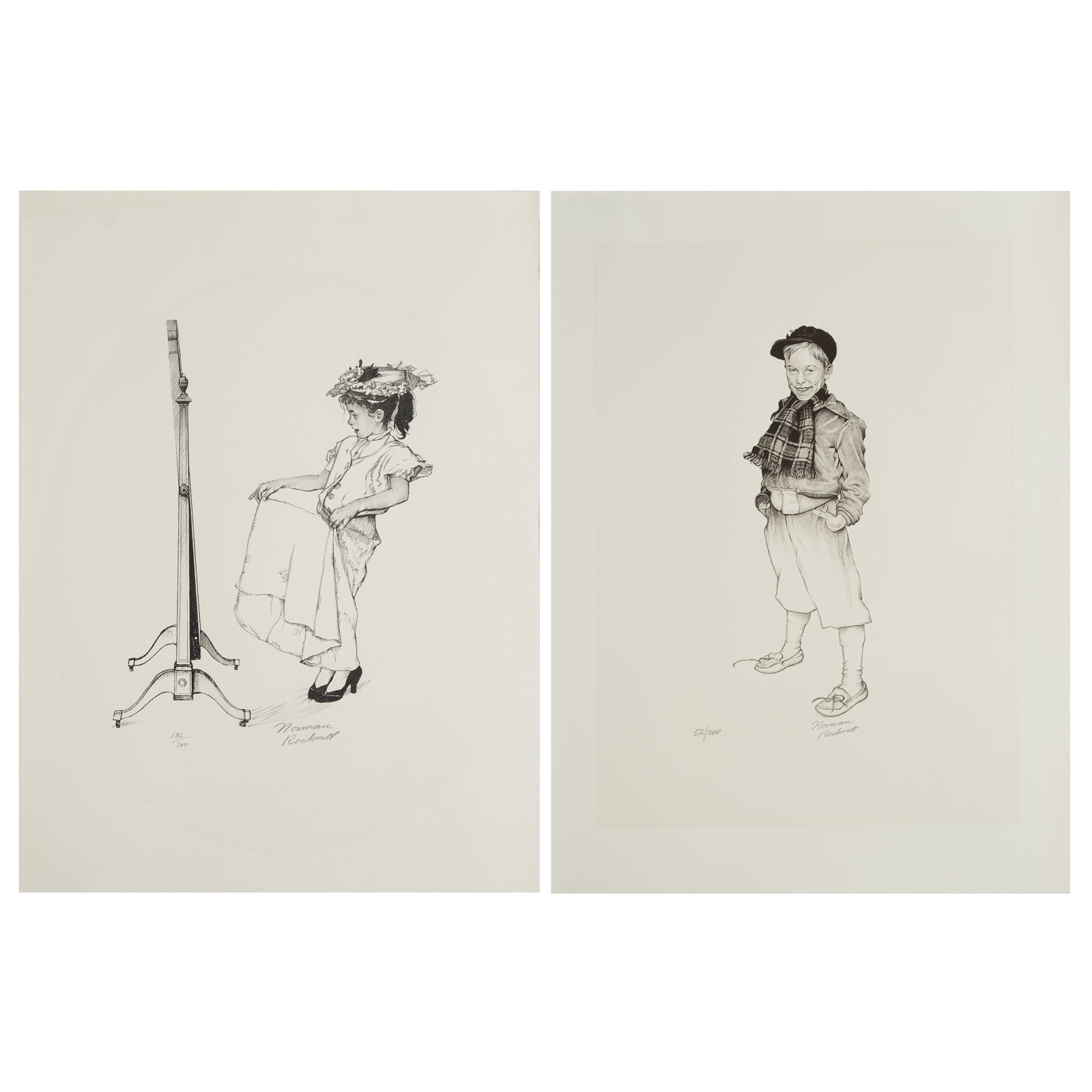 NORMAN ROCKWELL. TWO HAND SIGNED