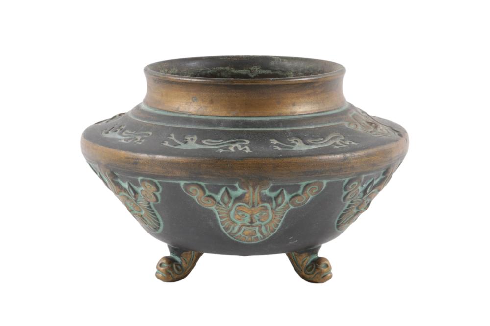 NORSE POTTERY FOOTED BOWL, 5” T X
