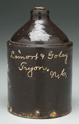 North Carolina stoneware jug, brown