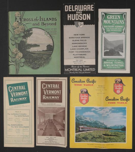 NORTHEAST RAILROAD TRAVEL EPHEMERA