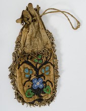 Northern Cree Beaded Hide Pouc