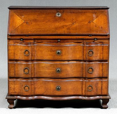 Northern European baroque desk, oak