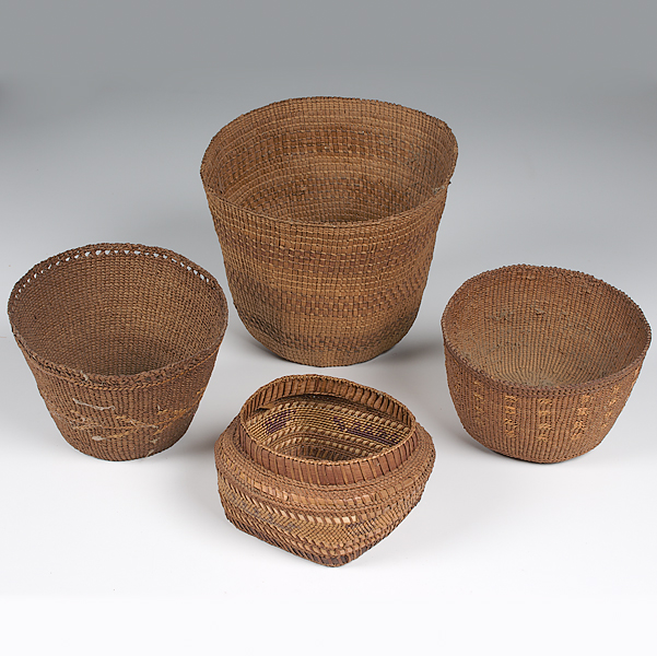Northwest Coast Baskets lot of 4