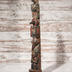 Northwest Coast Polychrome Totem