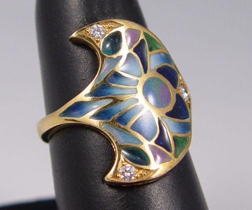 NOUVEAU 1910 18K PLIQUE A JOUR
