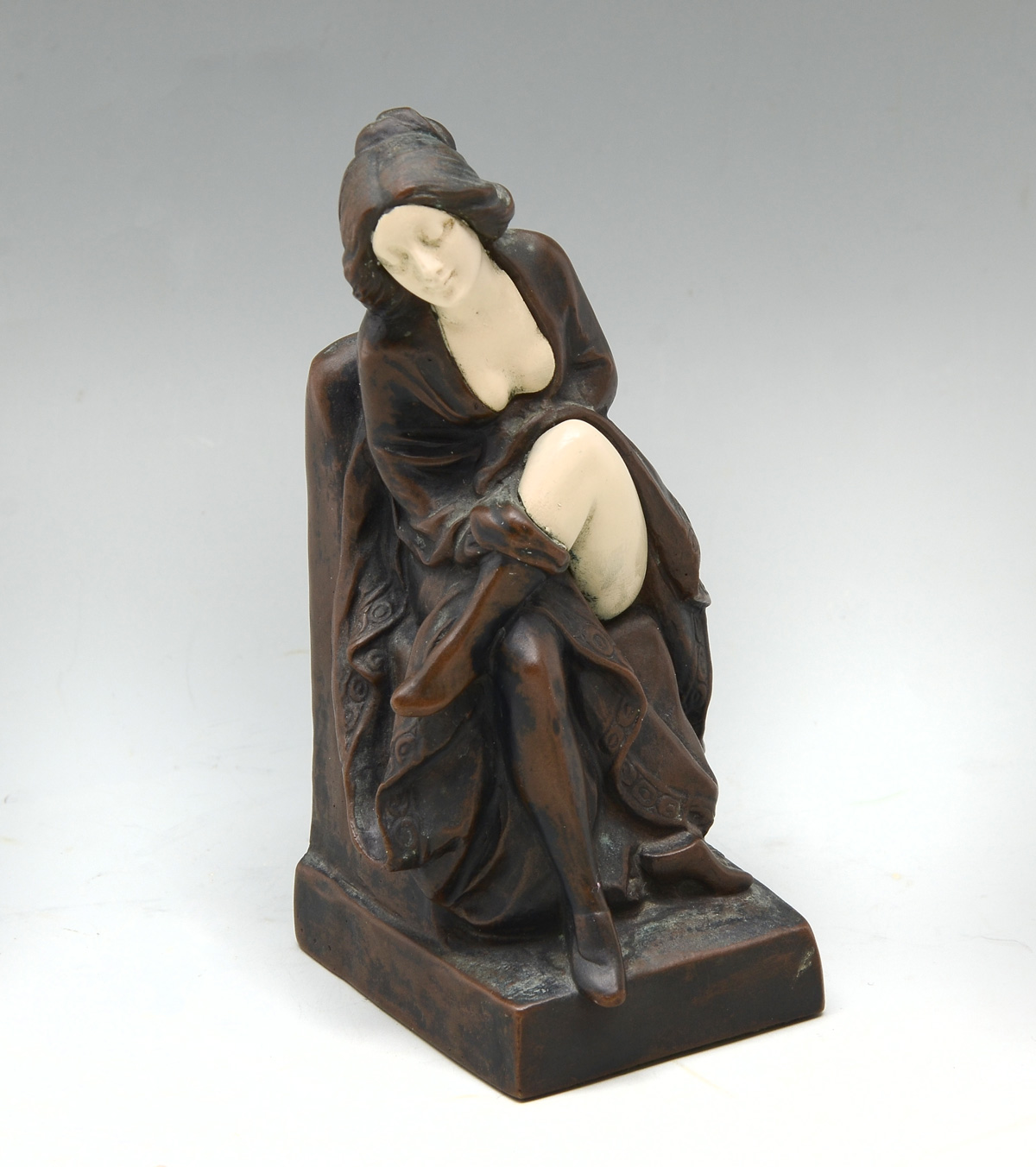NOUVEAU BRONZE MAIDEN SIGNED