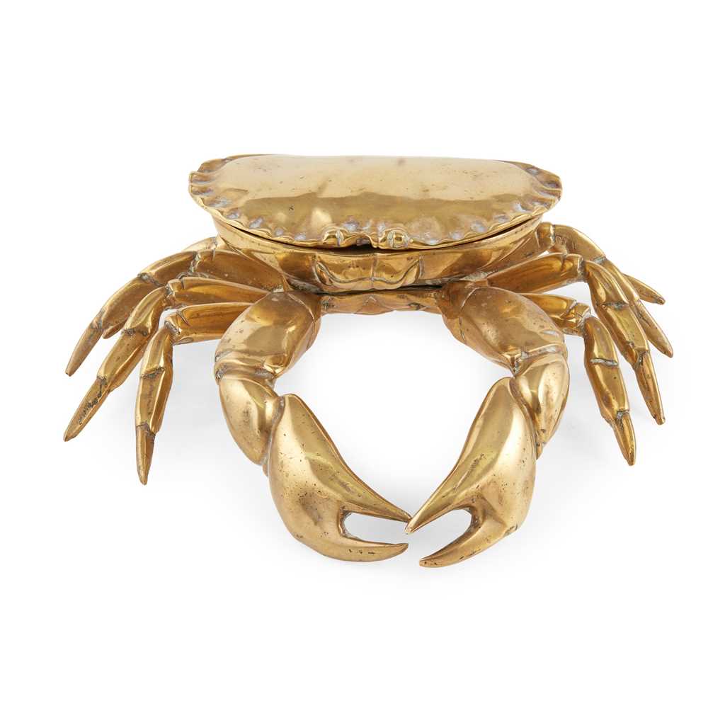 NOVELTY BRASS CRAB INKWELL LATE