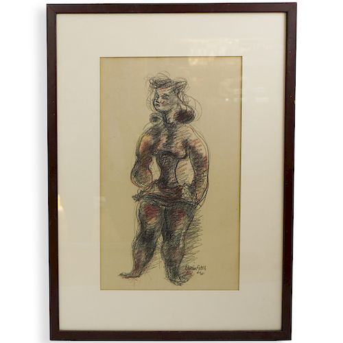NUDE FEMALE DRAWING ON