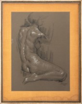 NUDE IN CHARCOAL & WHITE CHALK