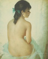 NUDE IN REPOSE Color lithograp