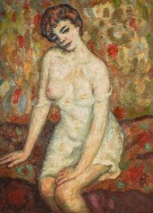 NUDE PAINTINGoil on canvas; sp