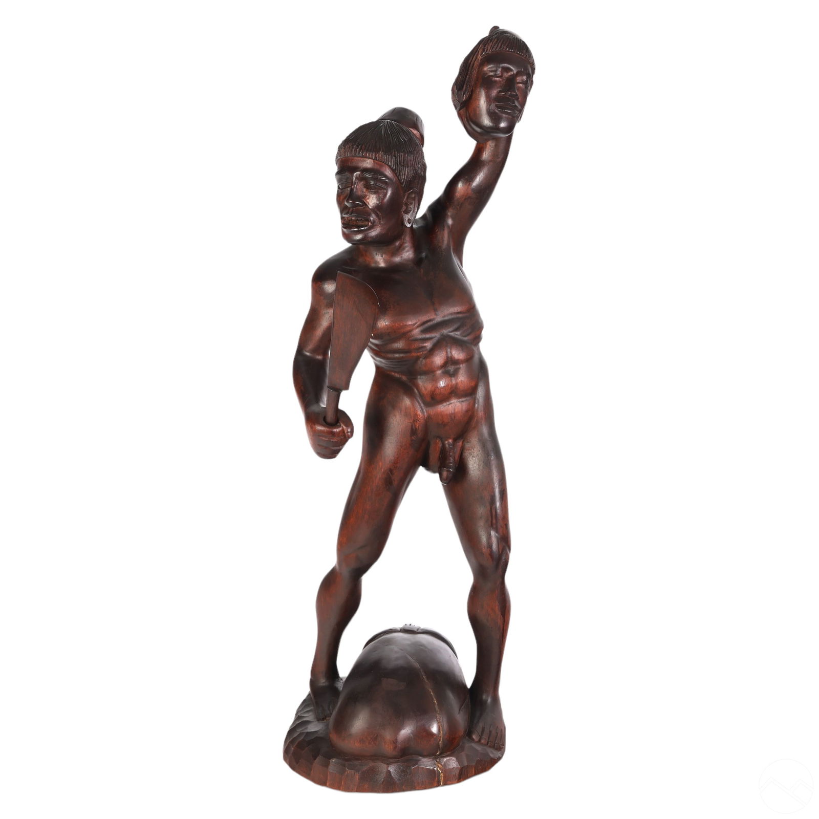 NUDE POLYNESIAN TRIBAL HEADHUNTER