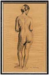 Nude study of a woman from the