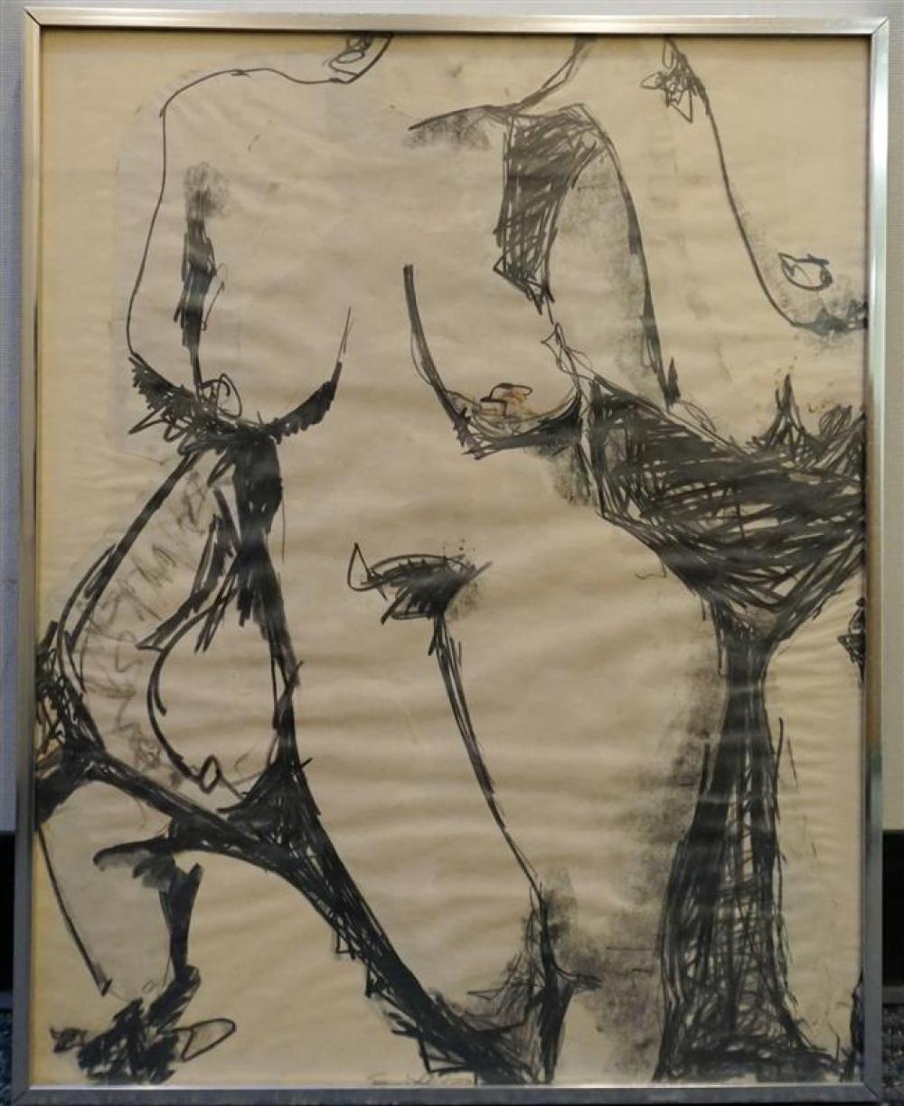 NUDE TORSO, MIXED MEDIA, SIGNED