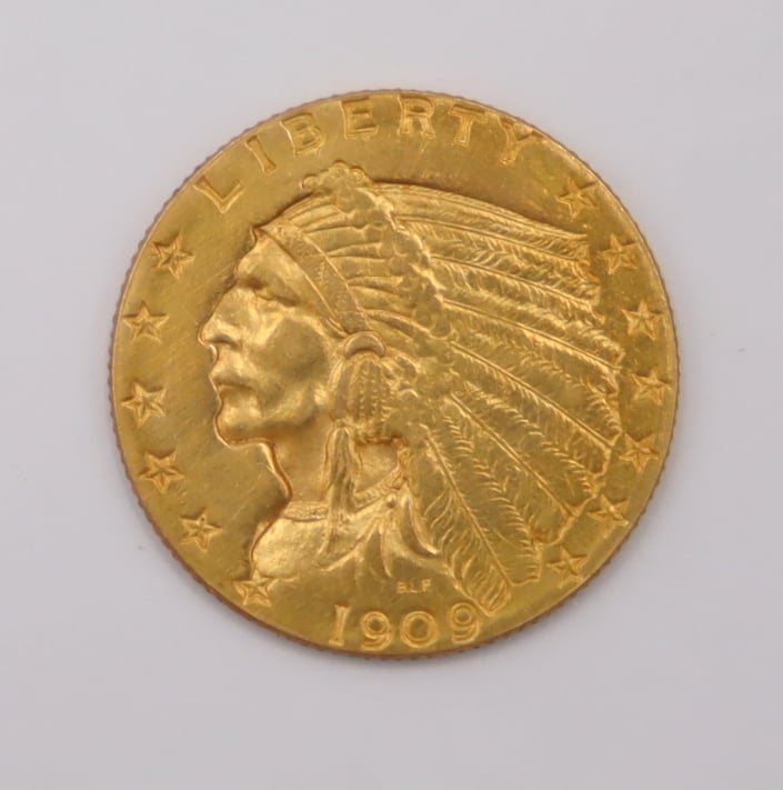NUMASMATICS. 1909 $2.50 INDIAN HEAD