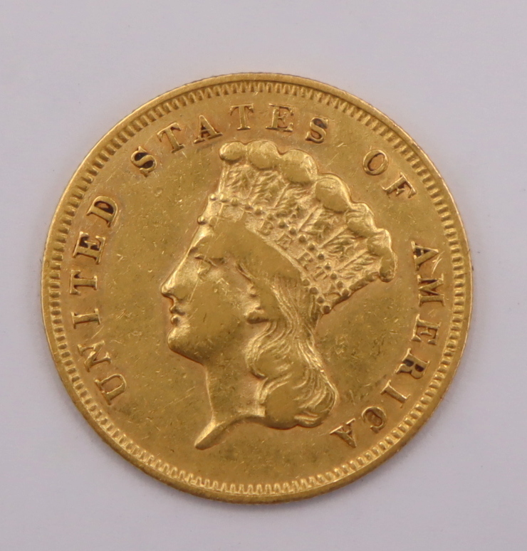 NUMISMATICS. 1856 S $3 INDIAN
