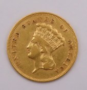 NUMISMATICS. 1856 S $3 INDIAN