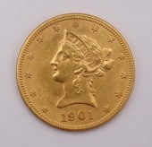 NUMISMATICS. 1901 $10 LIBERTY