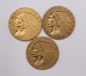 NUMISMATICS. (3) $5 INDIAN HAL