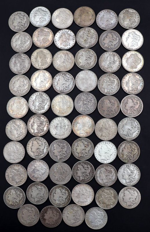 NUMISMATICS. (58) ASSORTED MORGAN