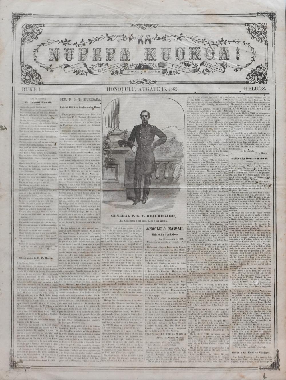 NUPEPA KUOKOA, HONOLULU, AUGATE 16,
