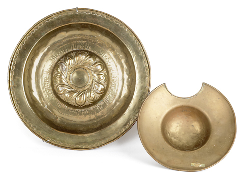Nuremberg embossed brass alms