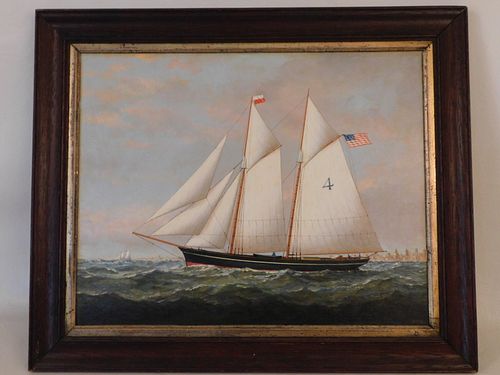 NY PILOT BOAT PAINTINGOld oil
